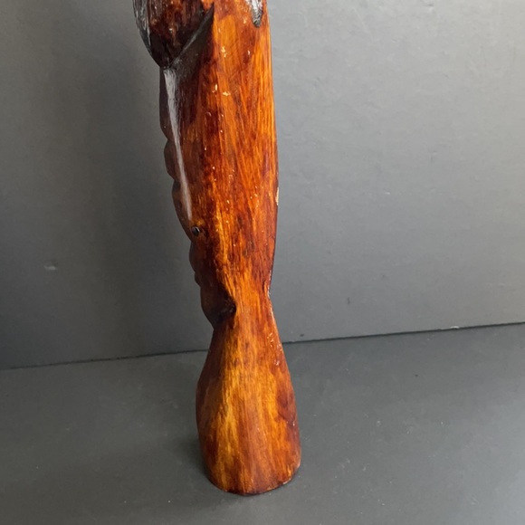 Tall Hand Carved Wooden Head Hand Made Statue Decorative Collectible - Picture 8 of 10